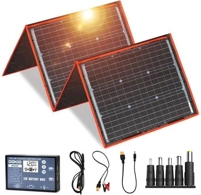 Tragbares faltbares monokristallines Solarpanel A16 mit 200W und 2 USB-Anschlüssen in Schwarz von bazarland30 - Bild 1