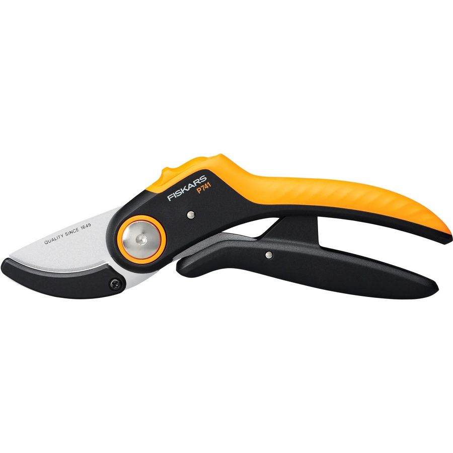 Fiskars Plus Amboss-Gartenschere P741 mit PowerLever Technologie in Orange-Schwarz - Bild 2