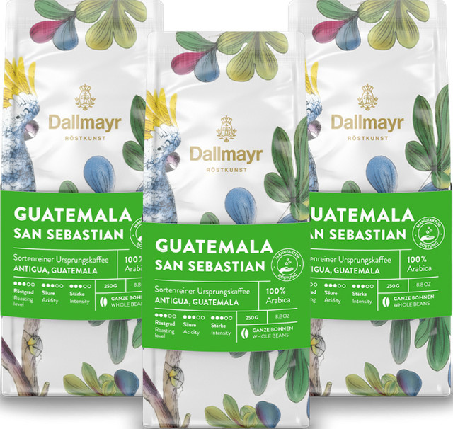 Röstkunst Guatemala San Sebastian Kaffee Bohnen 3 x 250 g - Bild 1