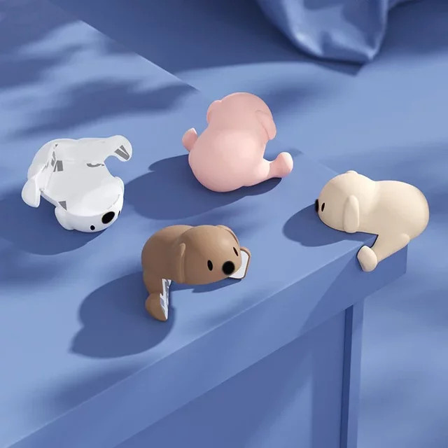 Baby Cartoon Sicherheits-Welpen Eckenschutz aus weichem Silikon in Beige, selbstklebend, Multipack - Bild 1