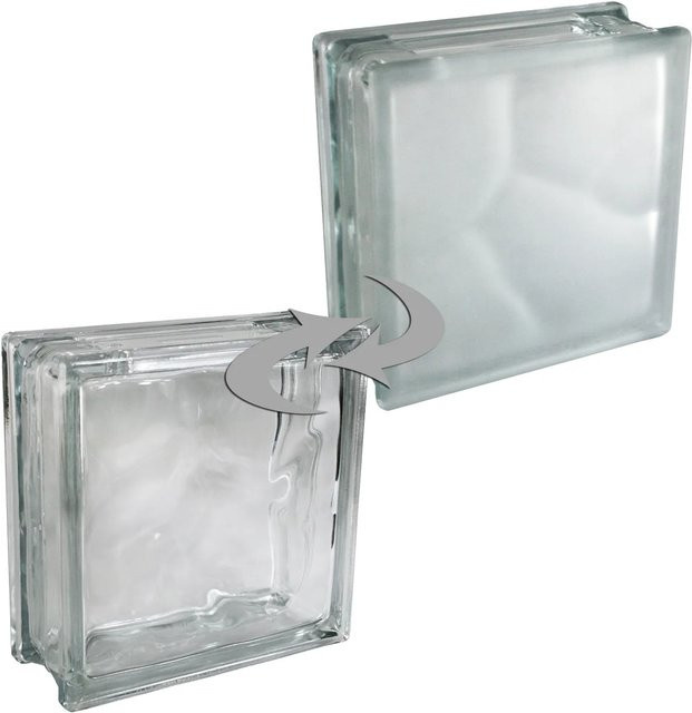 Fuchs Design Glasbaustein Wolke Weiß Transparent B/H/T: 19,8 x 19,8 x 8,0 cm - Bild 1