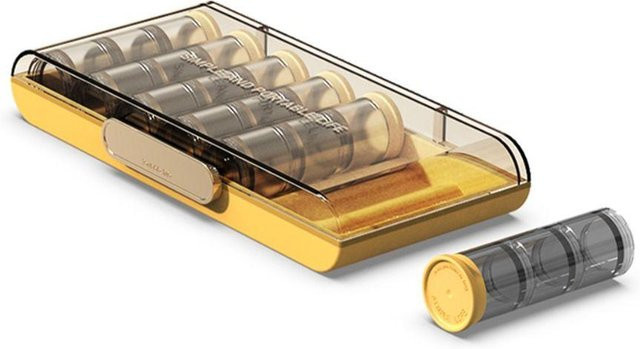 Binchi Health Technology Tragbarer Mini Wochenpillen-Organizer in Gelb mit 21 Fächern, Wasserdicht und Staubdicht für die tägliche Vitaminaufbewahrung auf Reisen - Bild 1