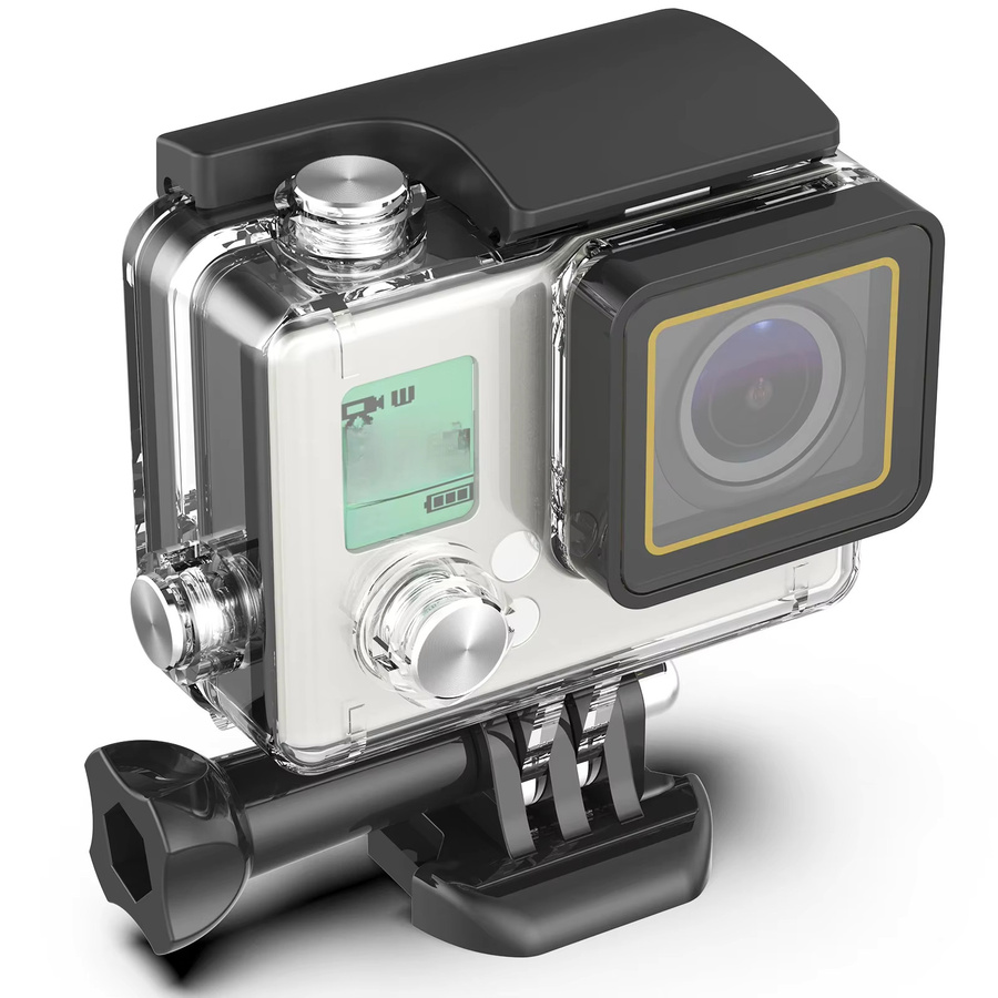 Wasserdichtes Unterwasser-Tauchgehäuse für GoPro Hero 3+ und Hero 4 Plus in Transparent, 60 m Tiefe, Action-Kamera-Zubehör - Bild 1