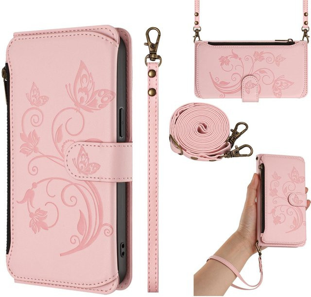 Leder Klapphülle für Xiaomi Poco X8 Pro Max X7 X6 X5 X4 X3 Neo GT NFC 5G mit Kartenfach und Portemonnaie in Rosa - Bild 1