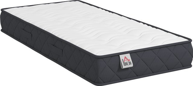 HOMCOM Einzelmatratze aus Memory-Schaum in Weiss und Grau, OEKO-TEX Standard 100 zertifiziert, mittlere Festigkeit, B/T/H: 90 x 190 x 20 cm, Aosom - Bild 1