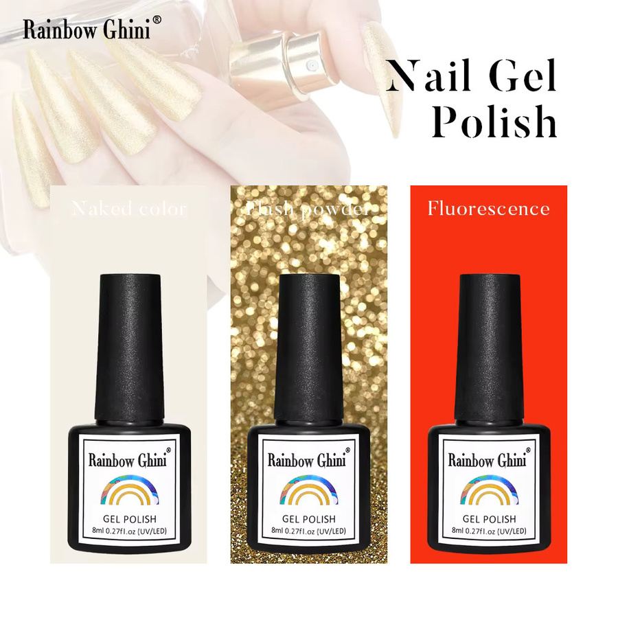 Rainbow Ghini Nagellack, 8 ml, Schwarz & Weiß, Schimmernd, Gel-Lack - Bild 4