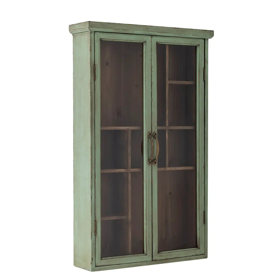 Bloomingville Wandschrank Hazem aus Kiefernholz in Grün mit Glastüren - Bild 1
