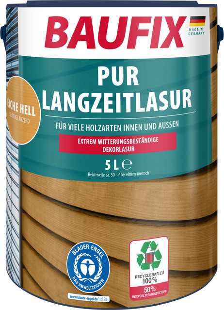 Baufix PUR-Langzeitlasur Eiche Hell in Satin-Matt - Bild 1