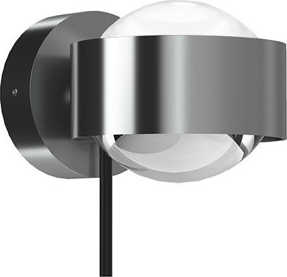 Top Light Puk! 80 Wall Avantgarde Wandleuchte in Chrom matt mit Glaslinsen in Transparent und Matt - Bild 1