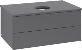 V&B Waschtischunterschrank Antao ohne Frontstruktur, Farbe: Anthrazit, B/T/H: 80 x 36 x 50 cm - Bild 1