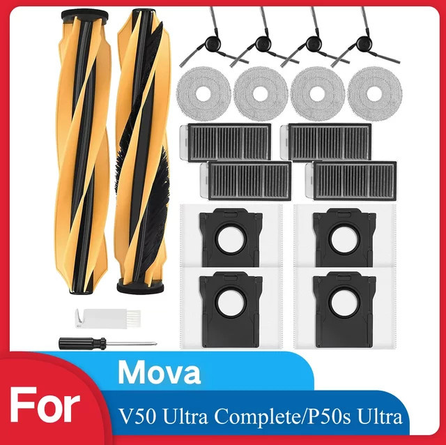 HOME TIMES 20-teiliges Zubehör-Set als Ersatzteile für Mova V50 Ultra Complete und P50s Ultra Roboterstaubsauger - Bild 1