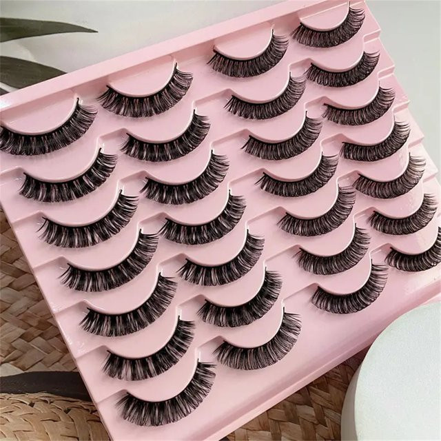Wimpernstreifen, 14 Paar, 15mm, Schwarz, Natürlich - Bild 1