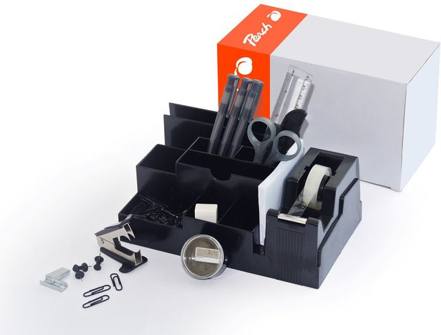 Peach Schreibtisch Organizer, 14-teiliges Set, schwarz - Bild 1