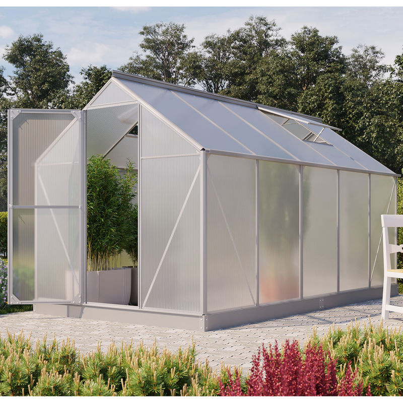 Vitavia Gewächshaus Eos 7500 aus Aluminium in Silber mit 7,5 m² Fläche und transparentem Polycarbonat-Dach - Bild 3