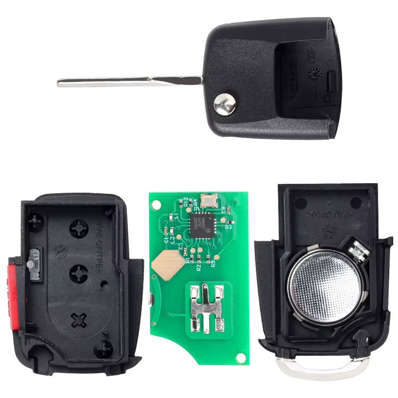 KEYECU Remote Key Fob mit ID48 Chip und Flip-Funktion für Volkswagen CC, Eos, Golf, GTI, Jetta, R32 in Schwarz - Bild 2