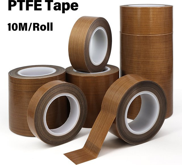 PTFE-Dichtungsband zur Wärmeisolierung, braun, Rolle mit 10 m Länge, Breite: 5–100 mm, Dicke: 0,13 mm oder 0,18 mm - Bild 1