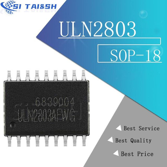 Si Tai&SH ULN2803AFWG SOP18 Darlington Transistor Array, 10 Stück, Schwarz - Bild 1