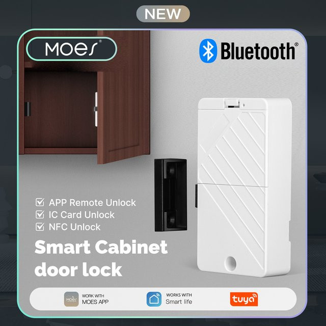 MOES Tuya Smart Lock Bluetooth Keyless Entry mit App-Steuerung und IC-Karte für Schränke, Schubladen und Holztüren - Bild 1