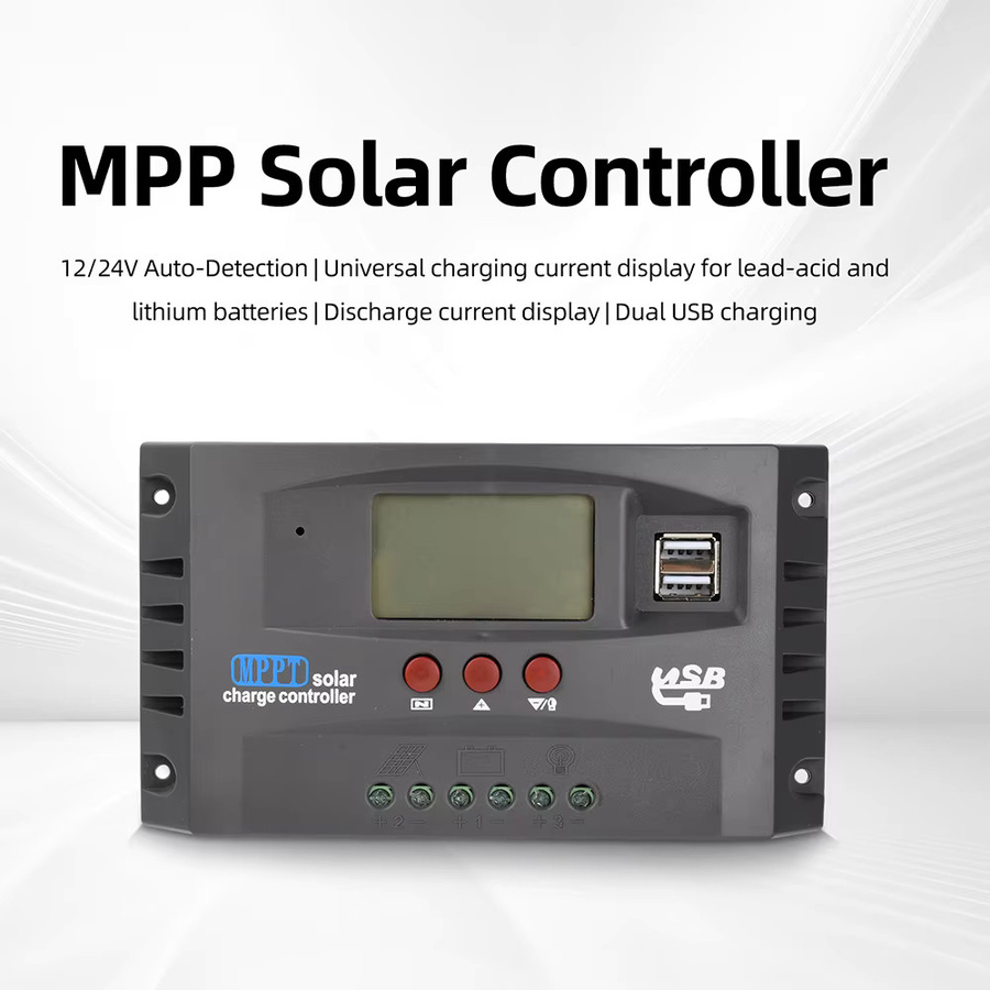 diymore MPPT Solar-Laderegler mit Last-, Dual-USB- und LCD-Anschluss für 12V und 24V Solarpanels - Bild 2