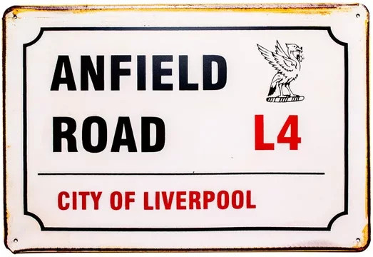 Vintage Retro Anfield Road City Of Liverpool Metallblechschild von MINISO, B/H: 20 x 30 cm - Bild 1