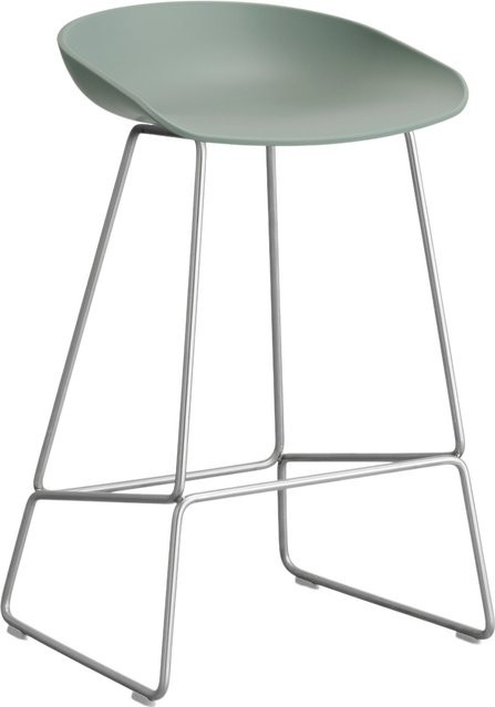HAY About A Stool AAS 38 Hocker in Grün mit Metallgestell und Polypropylen-Sitzschale - Bild 1