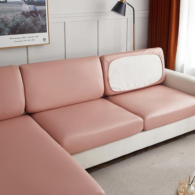 S-EMIGA Elastischer Stretch-Sofabezug für Ecksofas, Wasserdichter und Rutschfester Couchbezug aus Polyester, Farbe: Rosa - Bild 1