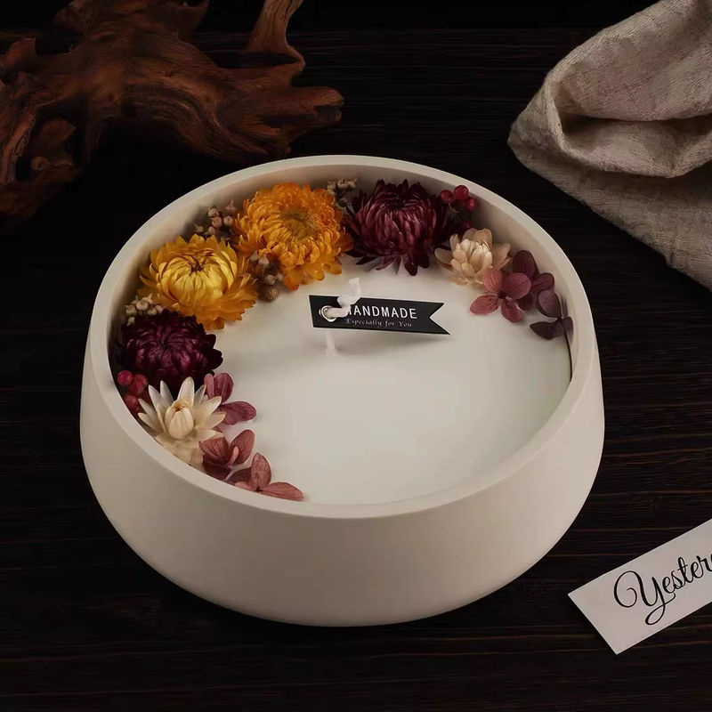 Silikonform für runde DIY-Schalen und Kerzen in Creme, ideal für Beton, Gips oder Aromatherapie-Zubehör - Bild 5