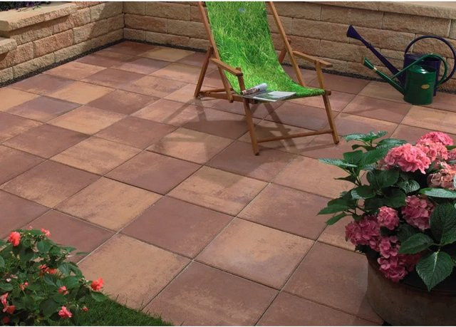 Terrassenplatte Beton Florenz Terra in Braun und Multicolour, B/T/H: 40 x 40 x 5 cm - Bild 1