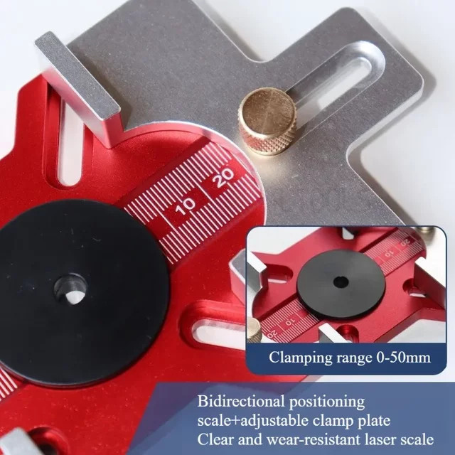 LTOOLS 2-in-1 Holzbearbeitungs-Schlitz-Positionierungsplatte aus Aluminiumlegierung für Schubladengriffe und Stanzen als praktische Schnitthilfe - Bild 1