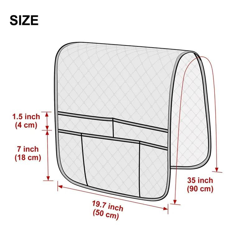 Yiran Sofa Armlehnen Organizer mit 5 Taschen und Getränkehalter, Hängende Aufbewahrungstasche für Couch und Sessel, B/H: 90 x 50 cm - Bild 3