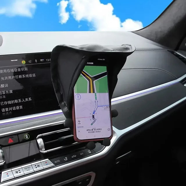 Handy Sonnenschirm als UV-Hitzeschutz und Regenschutz für Smartphone und Motorrad in Silber und Schwarz - Bild 1