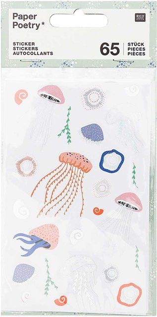 Rico Design Paper Poetry Sticker Mermaid Quallen 65 Stück - Bild 1