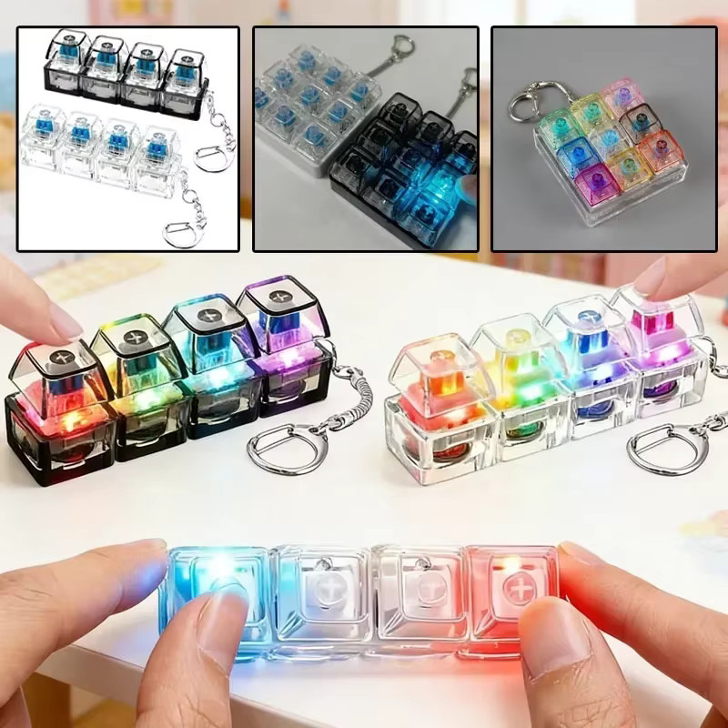 Amagi Tastatur-Schlüsselanhänger, Fidget-Spielzeug, mit LED - Bild 3