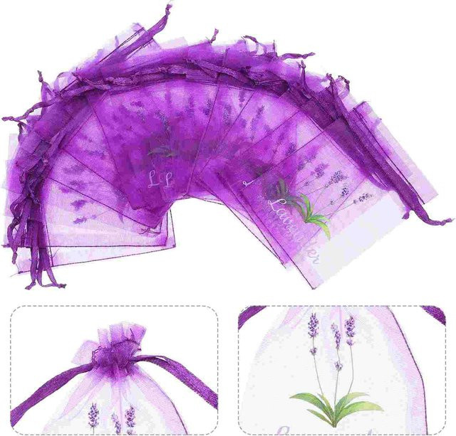 20 Stück Lavendel-Säckchen von Femme Couture in Lila, atmungsaktive Textil-Beutel mit Kordelzug zur Aufbewahrung von Kräutern und Gewürzen - Bild 1