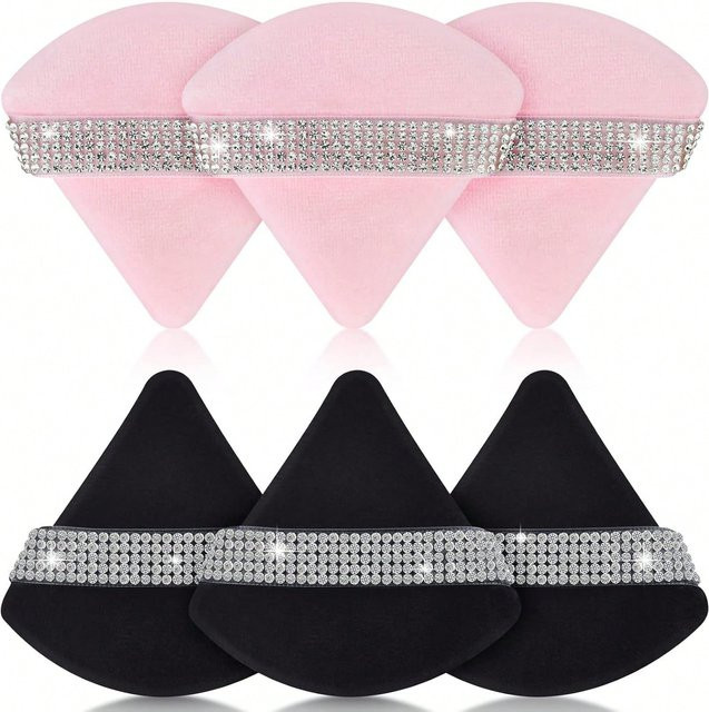 OTRESS Make-up-Schwamm Puderquaste, 6 Stück, schwarz/rosa - Bild 1