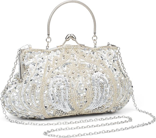 YYW Clutch, bestickte Pailletten, Perlenkette, Damen - Bild 1