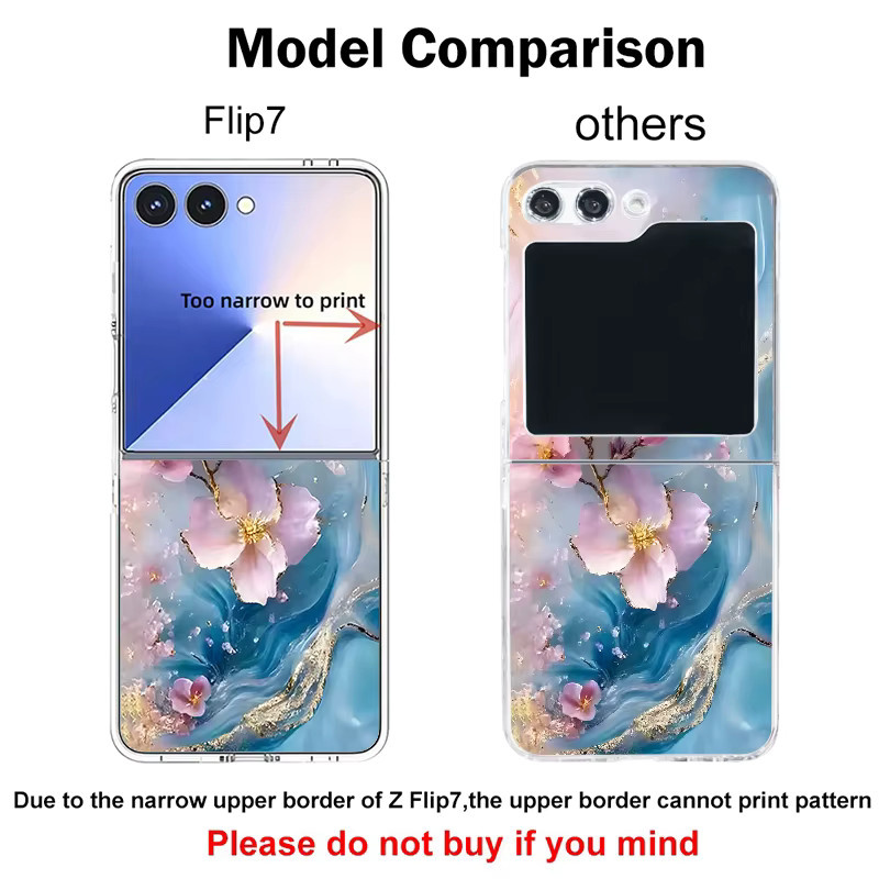 MOESOE Handyhülle mit Marmor-Blumenmuster für Samsung Galaxy Z Flip 7 FE 6 5 4 3, transparente Schutzhülle in Multicolour - Bild 4