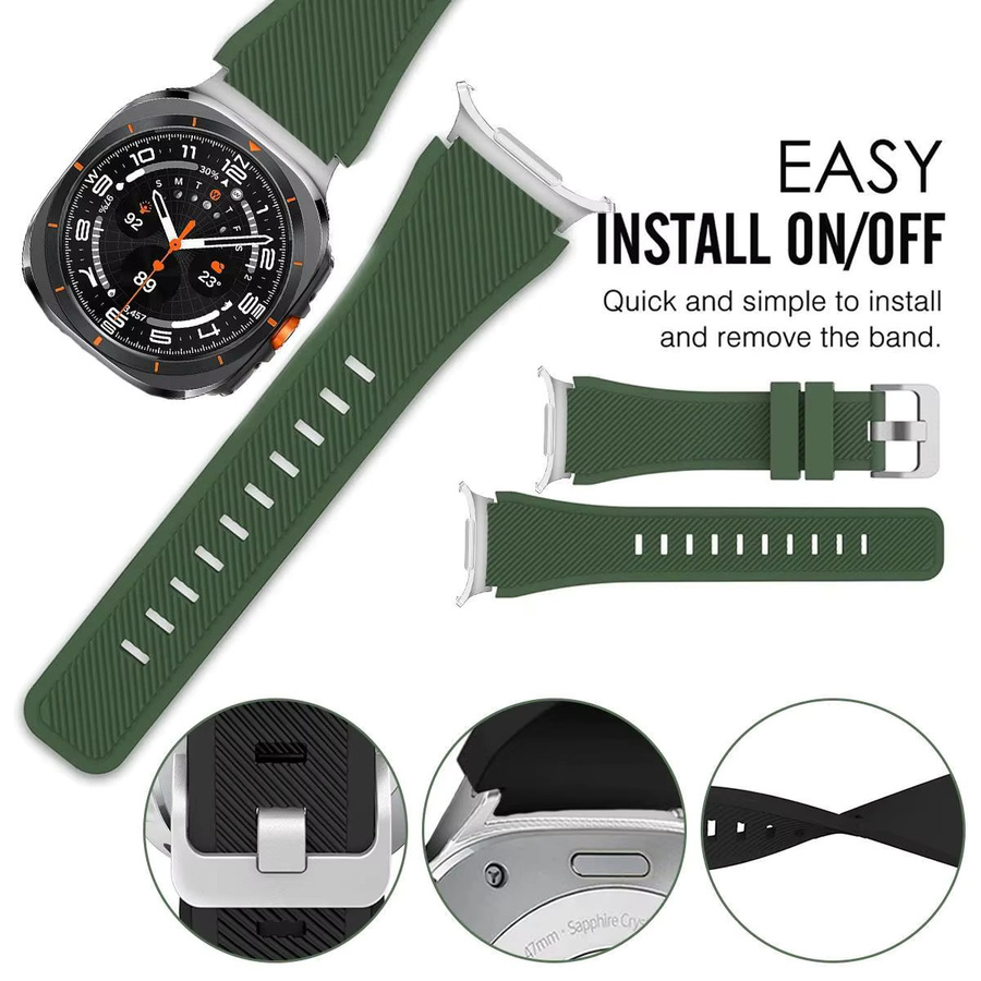 FancyWrist Uhrenarmband Silikon, Schwarz, Samsung Galaxy Watch 8/Ultra - Bild 1