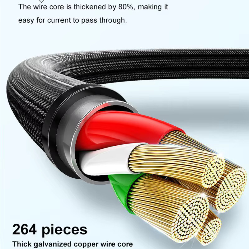 20W USB-A auf Lightning Ladekabel aus Nylon in Grau für iPhone und iPad - Bild 4