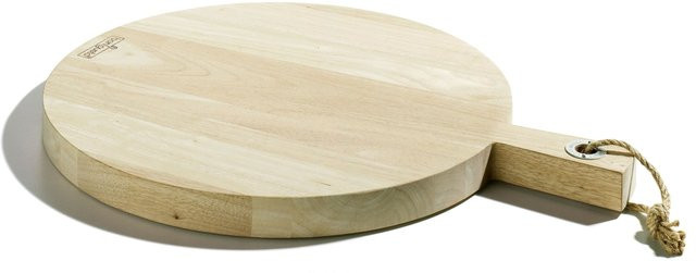 Rundes Schneidebrett aus Holz von bongusto in Braun und Beige, Durchmesser: 46 cm - Bild 1