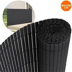 ECD Germany PVC Sichtschutzmatte Anthrazit, Breite: 100 cm, Länge: 500 cm - Bild 3