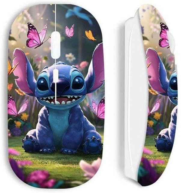Kabellose Maniacase Stitch Maus in Weiß mit Nano-USB-WLAN-Stick - Bild 1