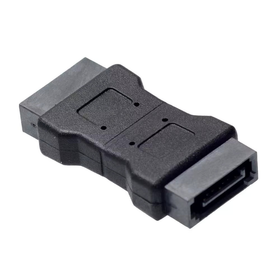 OULLX 7-Pin SATA Stecker-zu-Stecker Konverter Datenadapter in Schwarz mit geradem Winkel - Bild 3