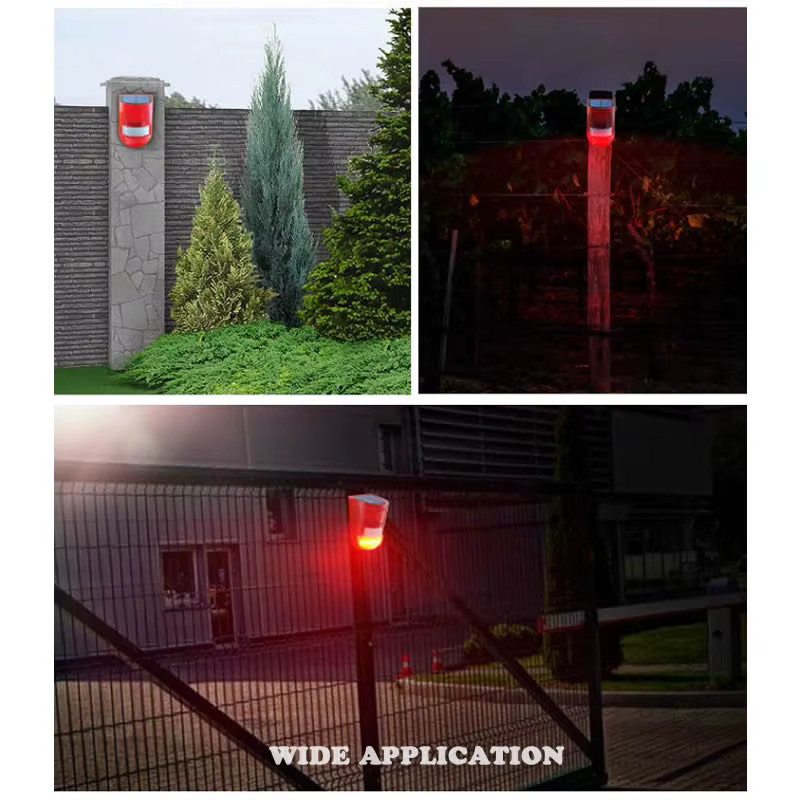 ELESECUR Solar-Infrarot-Bewegungsmelder mit 110dB Sirene und Blitzlicht in Orange und Rot für Haus, Garten und Caravan - Bild 4