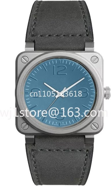 HAOYUNMA Digitaluhr, Herren, Eckig, Blau, Silber, Edelstahl, Leder - Bild 1