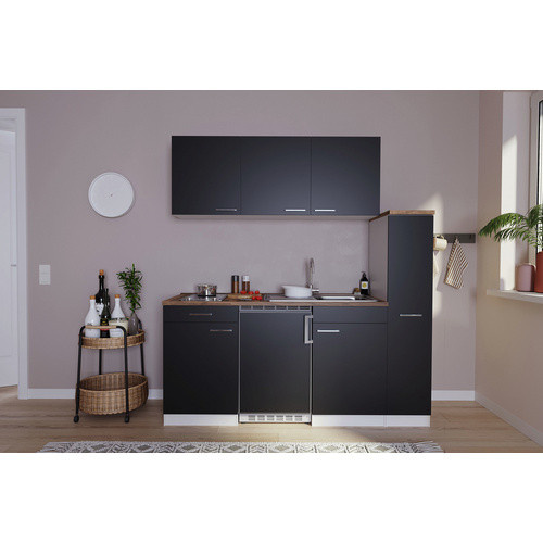 RESPEKTA Singleküche Luis mit Elektrogeräten, schwarz, B/T/H: 180 x 60 x 82 cm - Bild 2