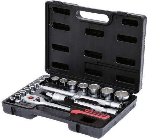 KS Tools Steckschlüsselsatz 1/2 Zoll, 20-teilig, Chrome Vanadium, Silber - Bild 1