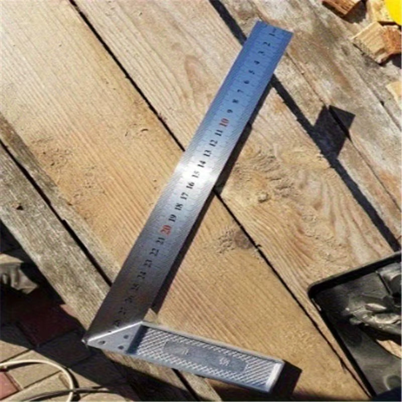 Quadratisches Lineal aus Aluminium in Silber mit Edelstahlskala und rechtem Messwinkel, 250/300 mm - Bild 4