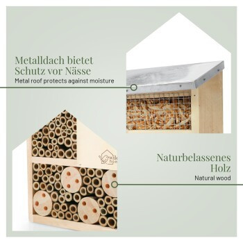 WILDLIFE HOME Wildbienen-Villa aus Holz und Metall in Braun, 2er Set - Bild 2