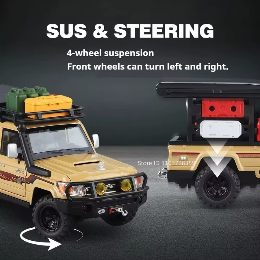 RMZ city Land Cruiser LC79 Defender Modell Geländewagen, 1:32, Metall, Schwarz - Bild 4